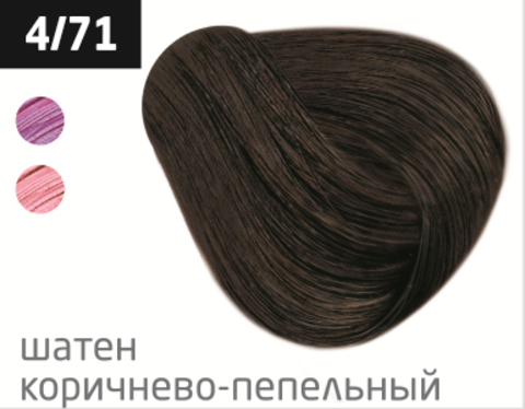 фото OLLIN Безаммиачный стойкий краситель для волос SILK TOUCH  4/71 шатен коричнево-пепельный, 60 мл, 391128 