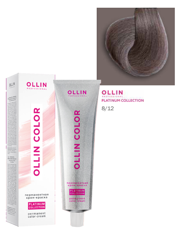 фото OLLIN Перманентная крем-краска для волос COLOR Platinum Collection  8/12, 100 мл,  771171 