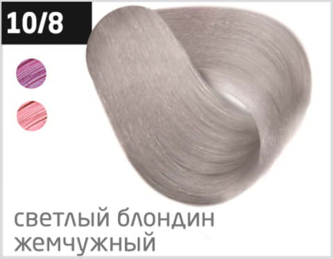 фото OLLIN Перманентная крем-краска для волос COLOR 10/8 светлый блондин жемчужный,  771003_100мл 