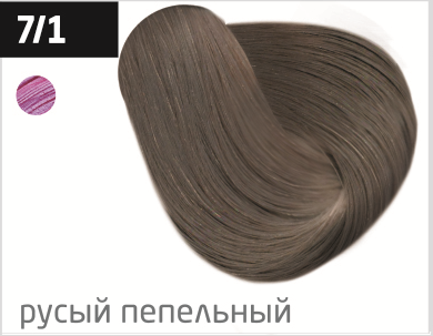 фото OLLIN Перманентная крем-краска для волос PERFORMANCE 7/1 русый пепельный, (60 мл), 727502 