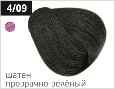 фото OLLIN Перманентная крем-краска для волос PERFORMANCE 4/09 шатен прозрачно-зеленый, (60 мл), 728424 