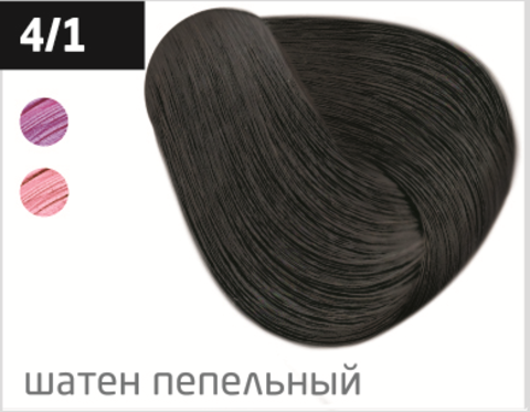 фото OLLIN Перманентная крем-краска для волос COLOR 4/1 шатен пепельный, 770266_100мл 