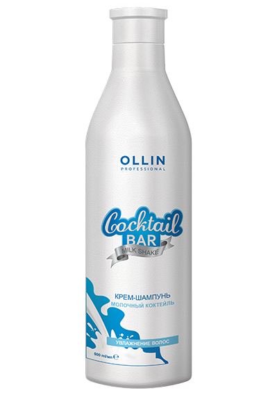 фото OLLIN Cocktail BAR Крем-шампунь "Молочный коктейль" Увлажнение волос (400 мл) 772406 