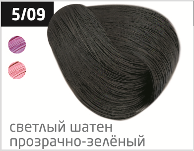 фото OLLIN Перманентная крем-краска для волос PERFORMANCE 5/09 светлый шатен прозрачно-зеленый, (60 мл), 728431 