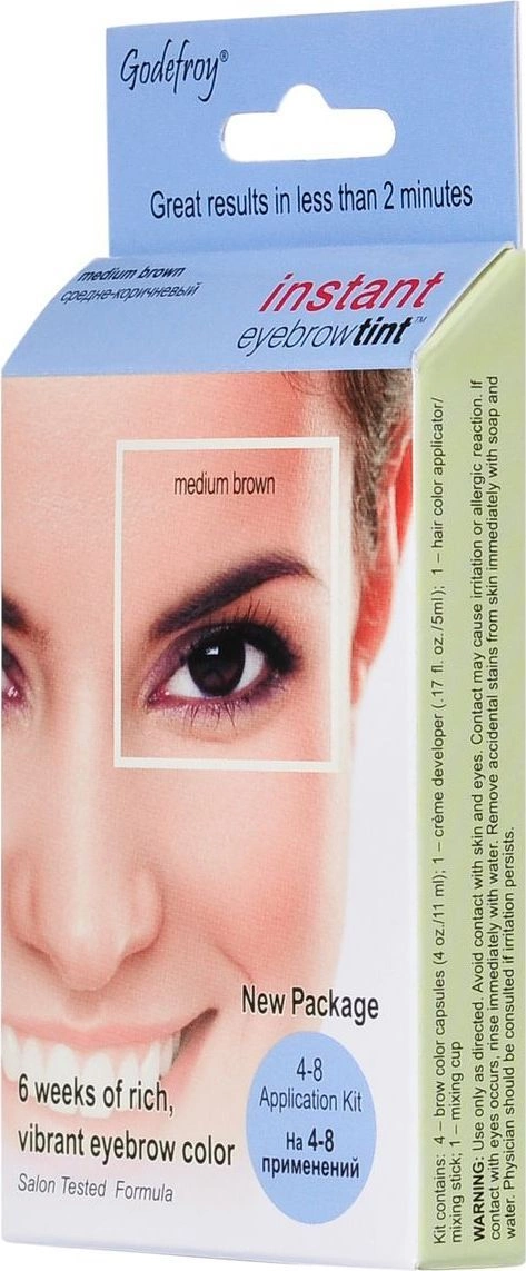 фото Краска-хна в капсулах для бровей тон Коричневый, Godefroy Eyebrow Medium Brown (1 шт), RS-MB 