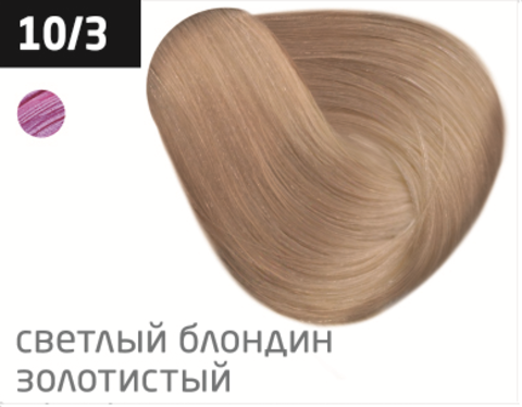 фото OLLIN Перманентная крем-краска для волос COLOR 10/3 светлый блондин золотистый,  770945_100мл 