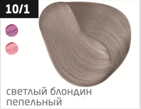 фото OLLIN Перманентная крем-краска для волос COLOR 10/1 светлый блондин пепельный,  770914_100мл 