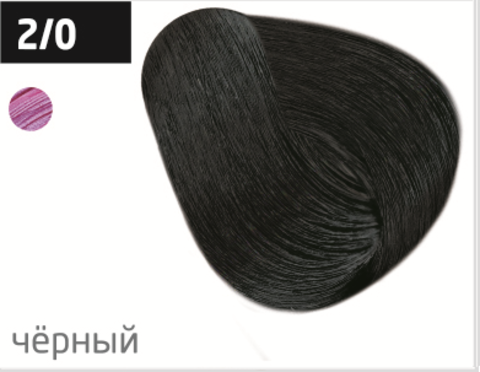 фото OLLIN Перманентная крем-краска для волос COLOR 2/0 черный, 770228_100мл 