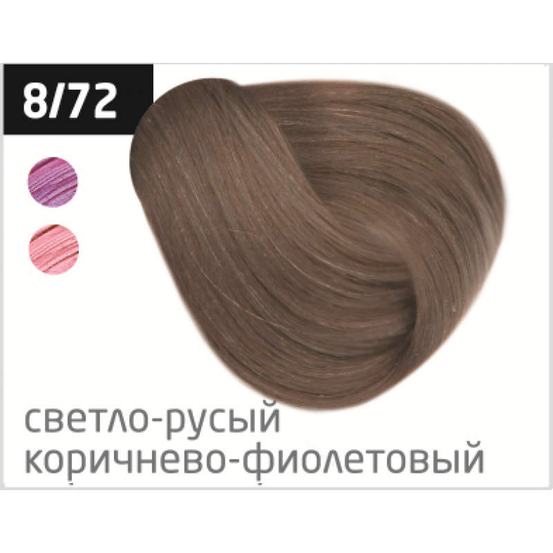 фото OLLIN Безаммиачный стойкий краситель для волос SILK TOUCH  8/72 светло-русый коричнево-фиолетовый, 60 мл, 729346 