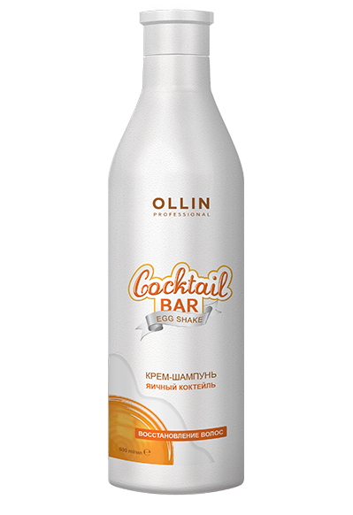 фото OLLIN Cocktail BAR Крем-шампунь "Яичный коктейль" Восстановление волос 400 мл, 772437 