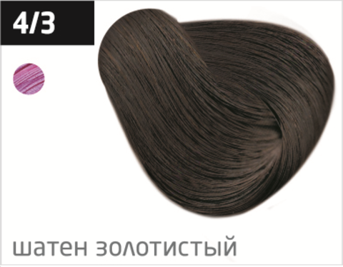 фото OLLIN Перманентная крем-краска для волос COLOR 4/3 шатен золотистый,  770273_100мл 