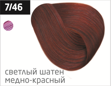 фото OLLIN Перманентная крем-краска для волос PERFORMANCE 7/46 русый медно-красный, (60 мл), 728035 