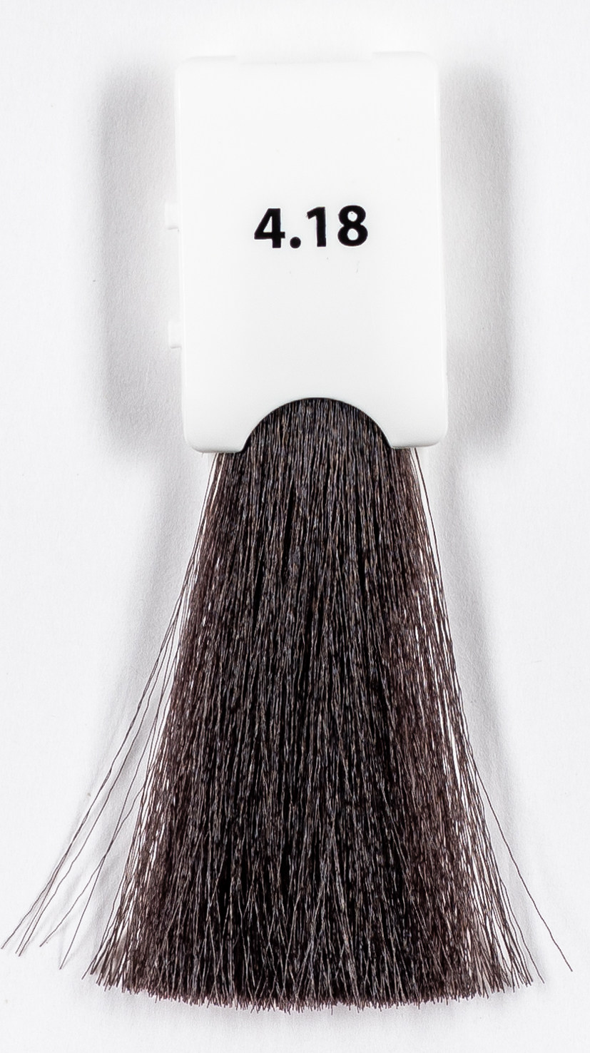 фото Kaaral Крем-краска с гидролизатами шелка "Baco COLOR COLLECTION" B4.18 пепельно-каштановый коричневый, 100 мл, B4.18 