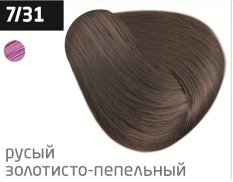 фото OLLIN Перманентная крем-краска для волос COLOR 7/31 русый золотисто-пепельный,  770556_100мл 