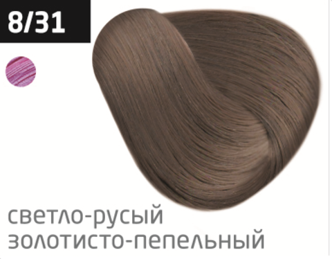 фото OLLIN Перманентная крем-краска для волос COLOR 8/31 светло-русый золотисто-пепельный,  770693_100мл 